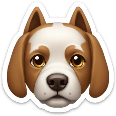 Perro con orejas triangulares marrones y hocico blanco  sticker