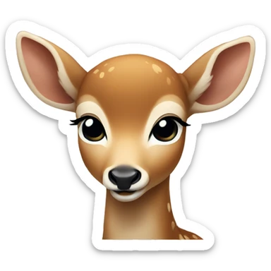 baby deer with closed eyes sticker