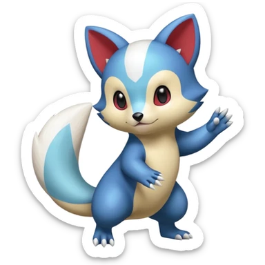 Sneasel-Oshawott-Furret-fusion sticker