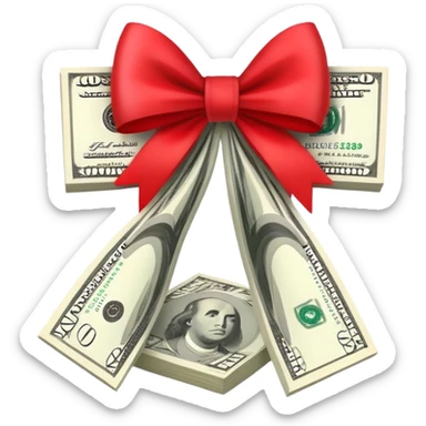 Money with bows sticker