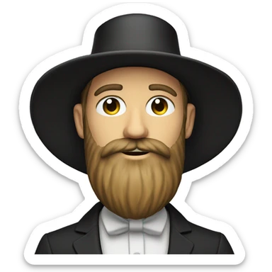 amish straw hat and beard without mustache white skin black suit half body body one photo  sticker