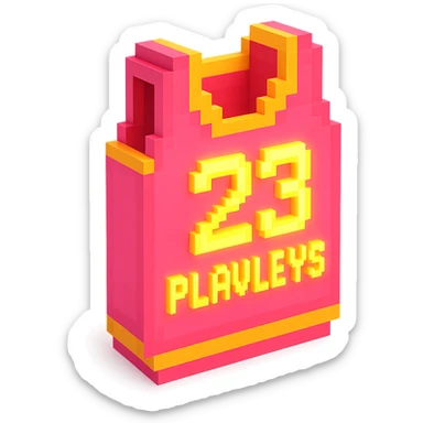 розовая баскетбольная майка со светящейся надписью "23 PLAVLEYS", no background sticker
