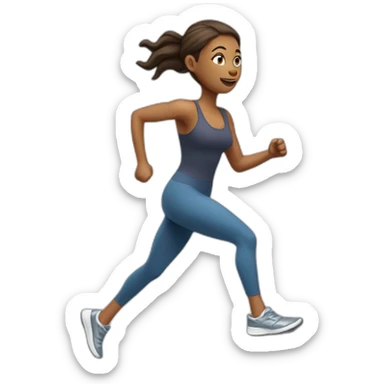 running white skin woman  sticker
