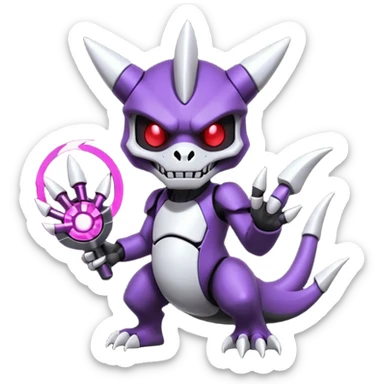 Futuristic Cyber-Marowak-Duskull-Darkdramon-fusion sticker