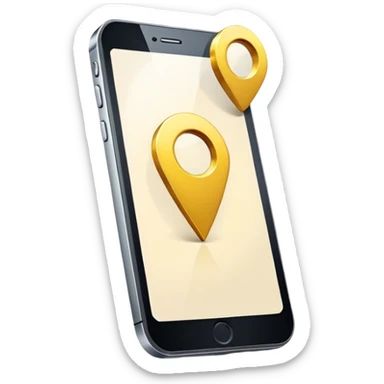 telefono con un pin de ubicacion  sticker
