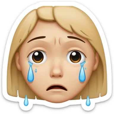 make an emoji like sobbing and make it like a child drew sticker