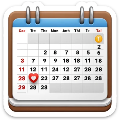 Desk calendar flipped to current month sticker