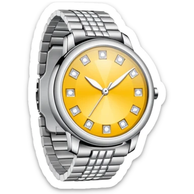 Crie um relógio de pulso prateado cravejado de diamantes  sticker