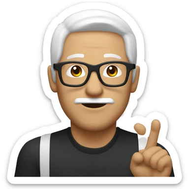 a man who wears a eyeband colour is black doing a 1 hand fingercross white haired guy his name is gojo sticker