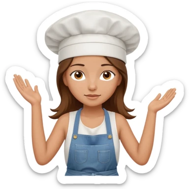 Sexy Full body  pretty
Long brown hair brown eyed female chef wearing white tank top, denim shorts and chef hat arms folded sticker