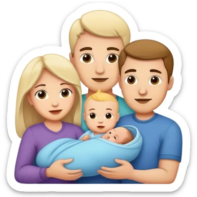 Famille 1 fils 1 une bébé   1 mère 1 pere  sticker