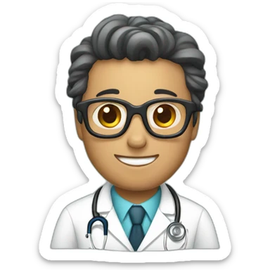 Doctor with syringe sticker
