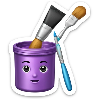 tube of hair dye with a brush next to it sticker