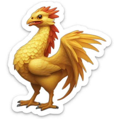 Poule fusionner avec un dragon  sticker