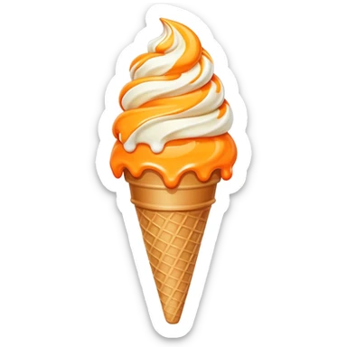 Ice cream cone swirl orange creamsicle sticker