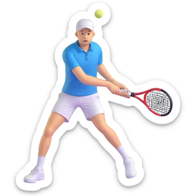 man playing tennis sticker