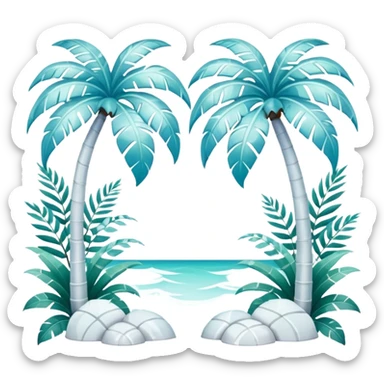White marble dreamy divine godly angelic vines palm leaves tropical pastels glittery shiny aesthetic epic beautiful pretty scene scenery full picture  sticker