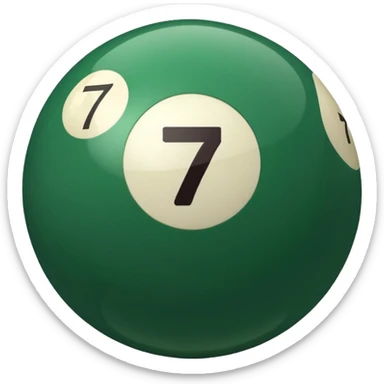 green billiard ball 7 number  sticker