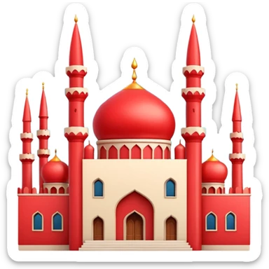 Bakhchisaray Khan's Palace as a simple emoji, apple style, focus on main building and minarets, cheerful and clear sticker