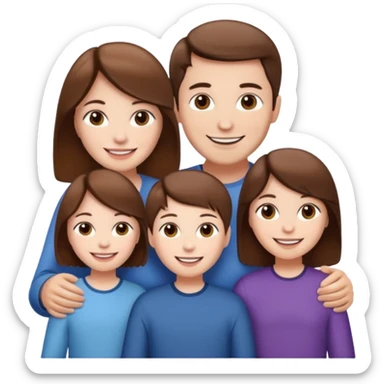 family aill white / browm hair sticker