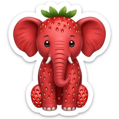 Un elefante con cuerpo de fresa sticker