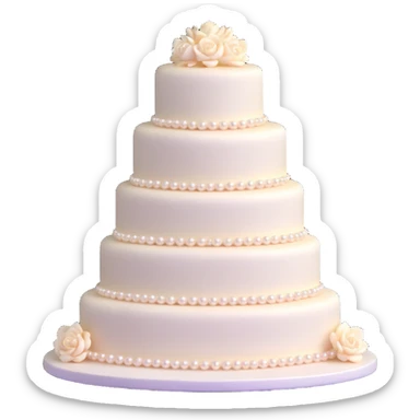 three-tier wedding cake with pearl embellishments sticker