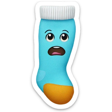 A sock with eyes, soaked with water at the bottom  sticker