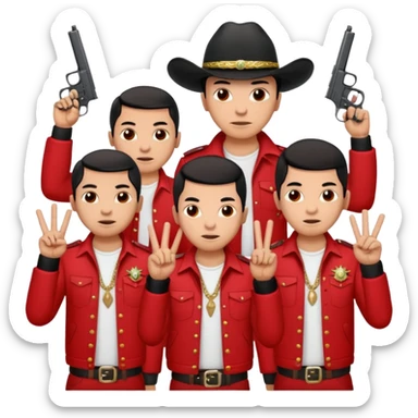 Norteño street gang with 14, hand gang signs and guns sticker