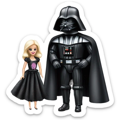 Darth Vader and Barbie’s expensive but very dusty old disturbing disgusting ghostly very haunted horror dream camper  sticker