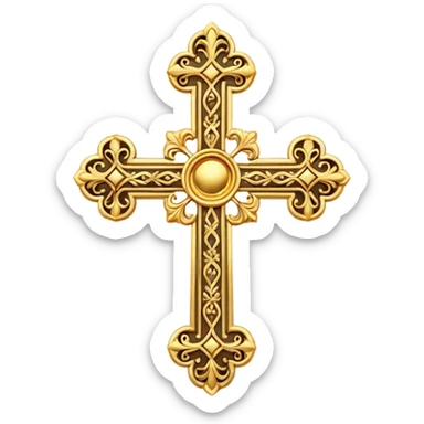 Eastern Orthodox cross. Transparent bakgrundl. sticker