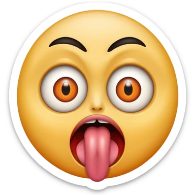sticking out a tongue with crazy eyes sticker