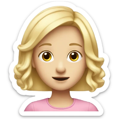 Little blonde girl watching an iPad ￼ sticker