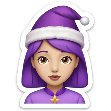 Purple butterfly,Christmas Hat sticker