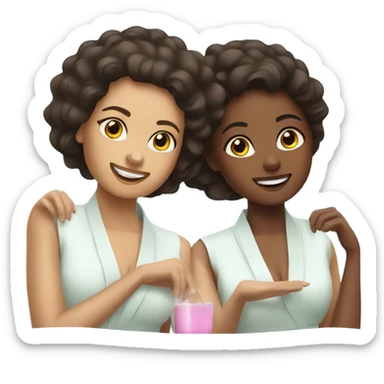 3 girls having a spa day sticker