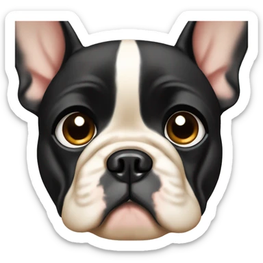 Black-and-tan French bulldog with tears and cute sad puppy eyes  sticker