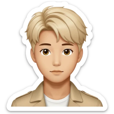 Handsome K-pop male idol face with stylish hair sticker