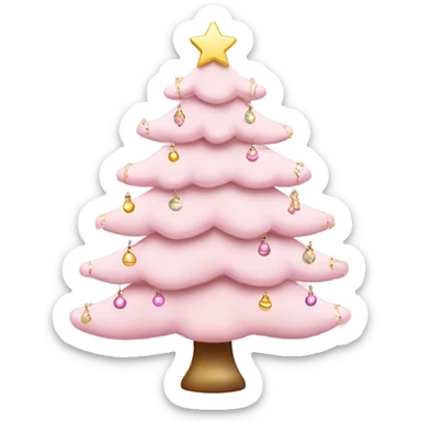 Baby pink christmas tree sticker
