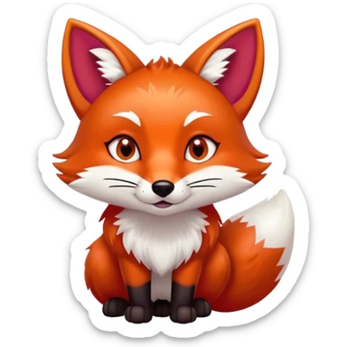 Cinematic Comical Fox Portrait Emoji, Head tilted dramatically with an exaggeratedly amused expression, featuring a striking red Fur with bold white patches and wide, expressive amber eyes filled with playful disbelief, Simplified yet hilariously expressive features, highly detailed, glowing with a slightly sassy glow, high shine, dramatic yet playful, stylized with an air of cheeky mischief, bright and endearing, soft glowing outline, capturing the essence of a spirited and over-the-top fox, so meme-worthy it feels like it could side-eye its way into woodland internet fame instantly! sticker