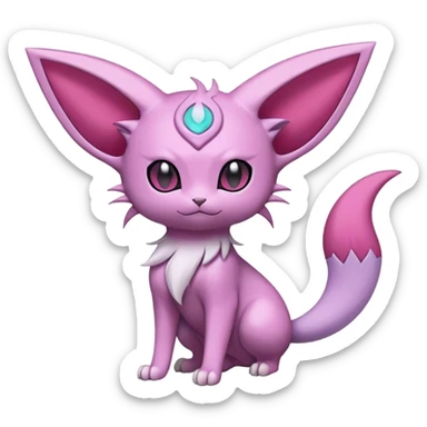 Glameow-Espeon-Skitty-Pokémon-Fakémon-hybrid-creature (full body) sticker