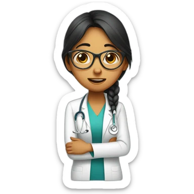 indian girl with glasses sobbing over medical exam sticker