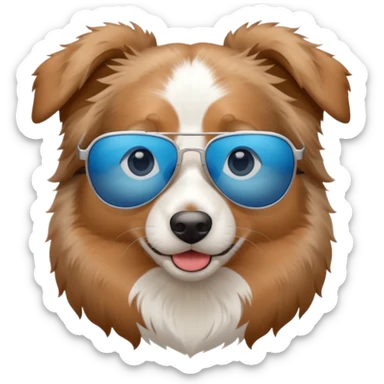 Australian shepherd with sunglasses sticker