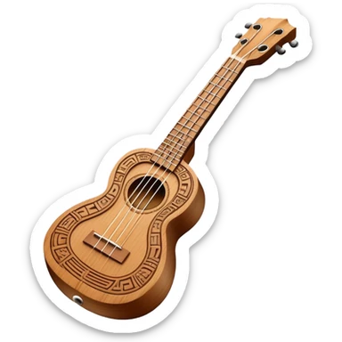 Ukulele with Polynesian carvings sticker