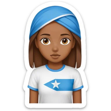 Girl with a Somalia flag t shirt sticker