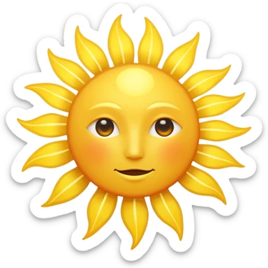 A normal faceless sun with rays of the sun showing sticker