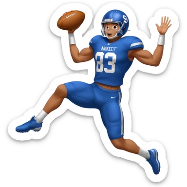 Saqoun Barkley hurdle over a person sticker