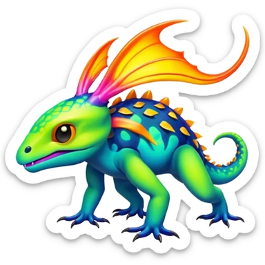  exotic tropical cyber-Litten-Linoone-Noibat-Fakémon-Pokémon-Vernid-creature sticker