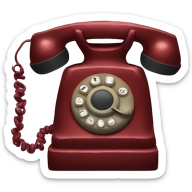 Dark red Vintage Phone  sticker