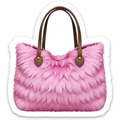 pink fur tote bag  sticker