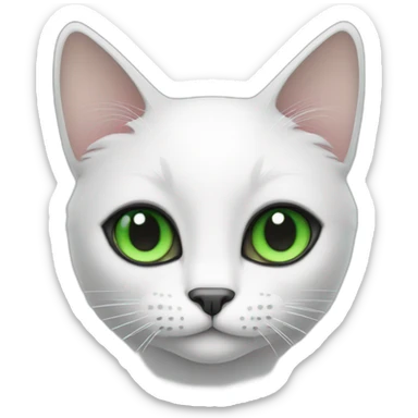 black and white cat with green eyes sticker