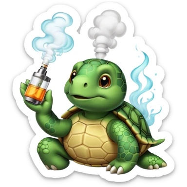 Turtle vaping sticker